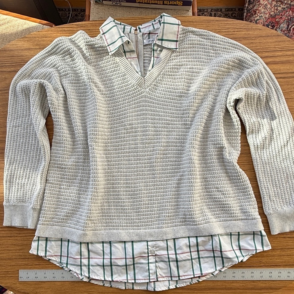 Foxcroft NYC Collared Sweater Top Women’s Size 2X - Picture 2 of 9